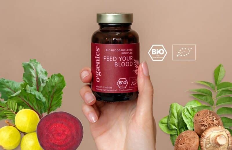 Ogaenics-Feed-Your-Blood-Bio-Blood-Building-Complex-Femmes-Carence en fer-Complément alimentaire-Légumes
