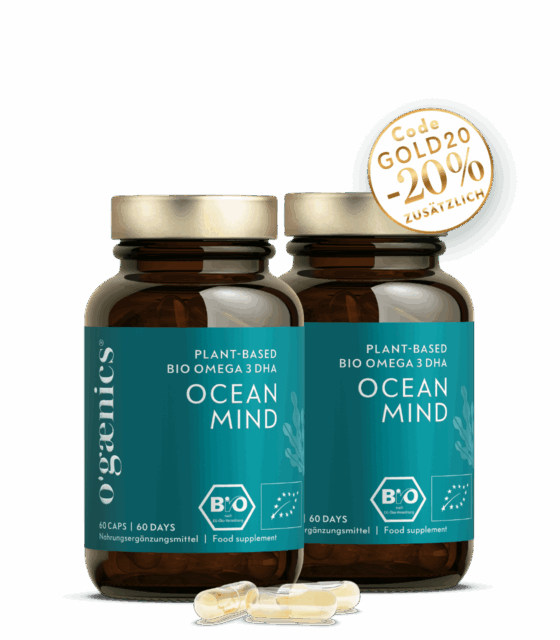 Lot de 2 capsules Ogaenics-Ocean-Mind-Plant-Bio-Omega3-DHA-schizochytrium-sp