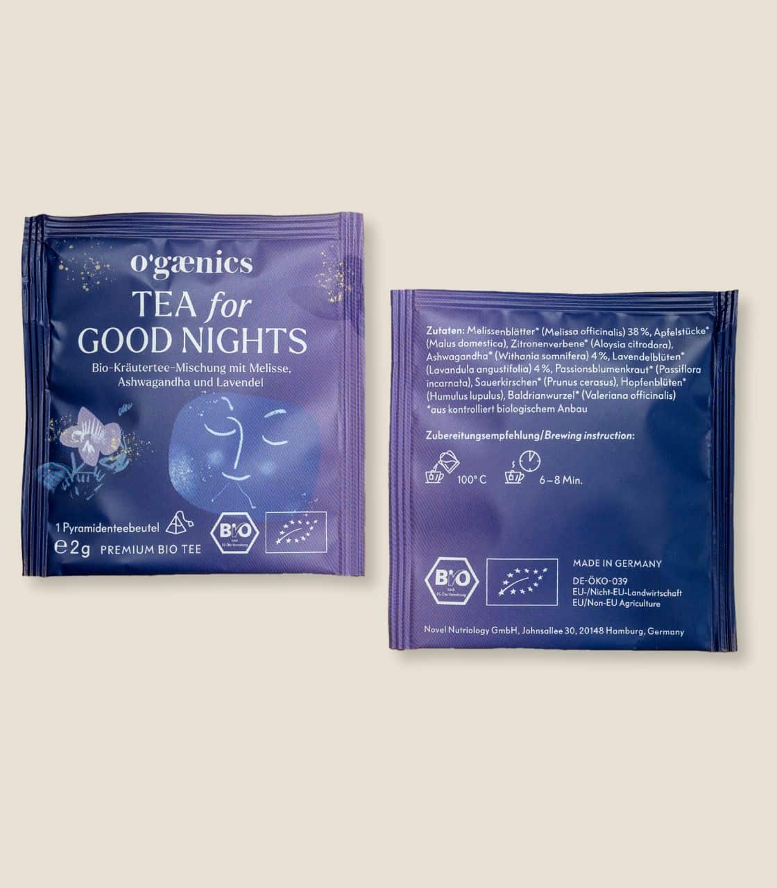 Ogaenics-Tea-for-good-nights-schlaf-tee-oeko-pyramiden-teebeutel-Sachet