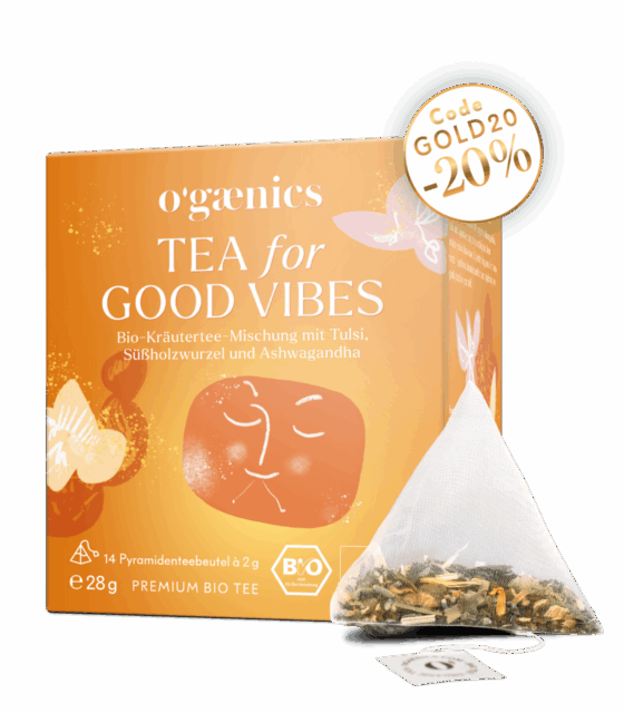 Ogaenics-Tea-for-good-vibes-stress-tee-oeko-pyramiden-teebeutel-Packung-NEU