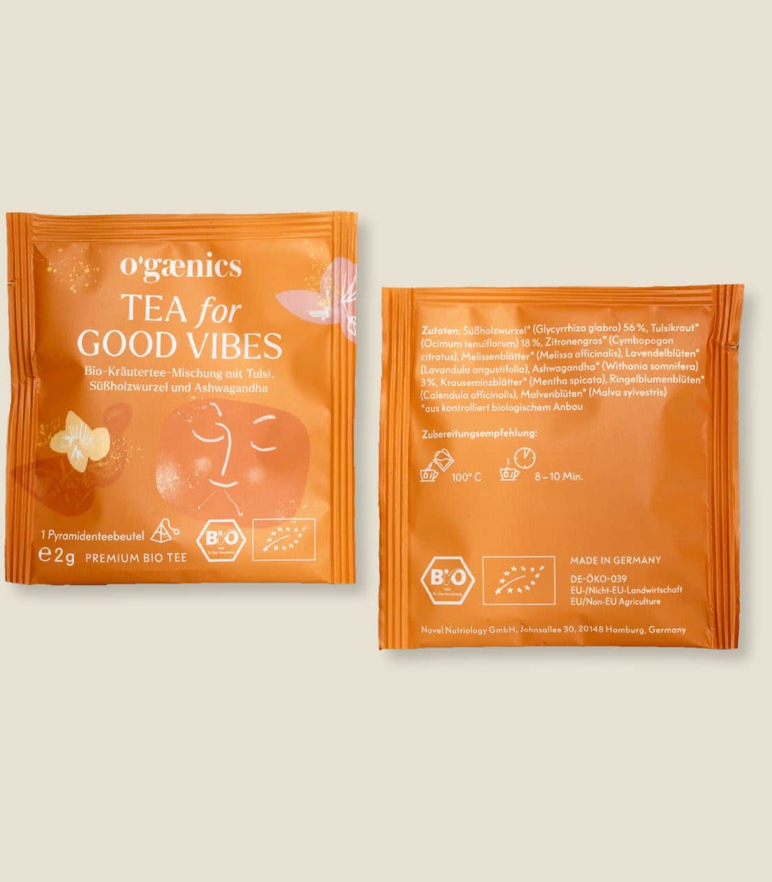 Ogaenics-Tea-for-good-vibes-stress-tee-oeko-pyramiden-teebeutel-Sachet